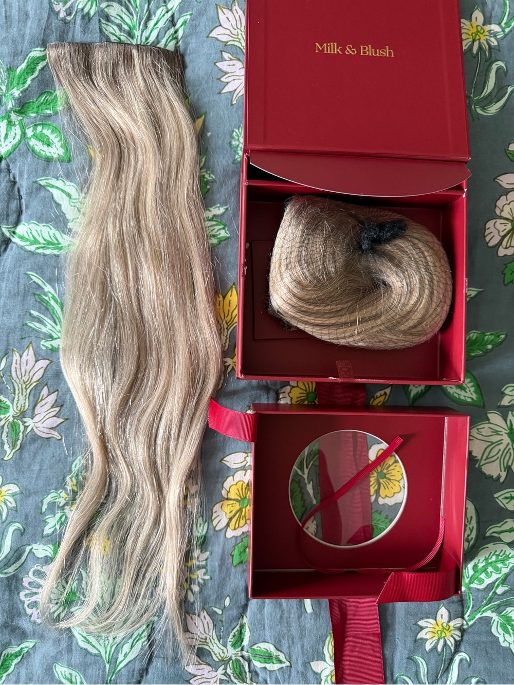 Milk & Blush | 18" Invisible Clip-In Hair Extensions (185g) | Frosted Pearl